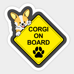 Corgi on Board Sticker